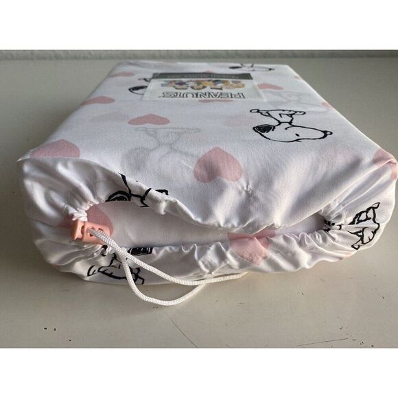 4 Pc Peanuts Snoopy Pink Hearts Valentines Day QUEEN Size Sheet Set Soft NEW - Picture 10 of 11